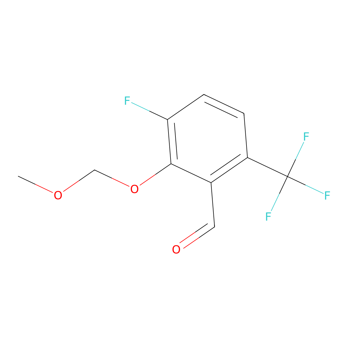 3-Fluoro-2-(methoxymethoxy)-6-(trifluoromethyl)benzaldehyde molecular structure, CAS 2734772-44-0