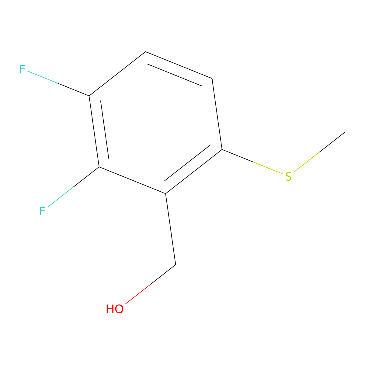 (2,3-Difluoro-6-(methylthio)phenyl)methanol molecular structure, CAS 2734772-49-5