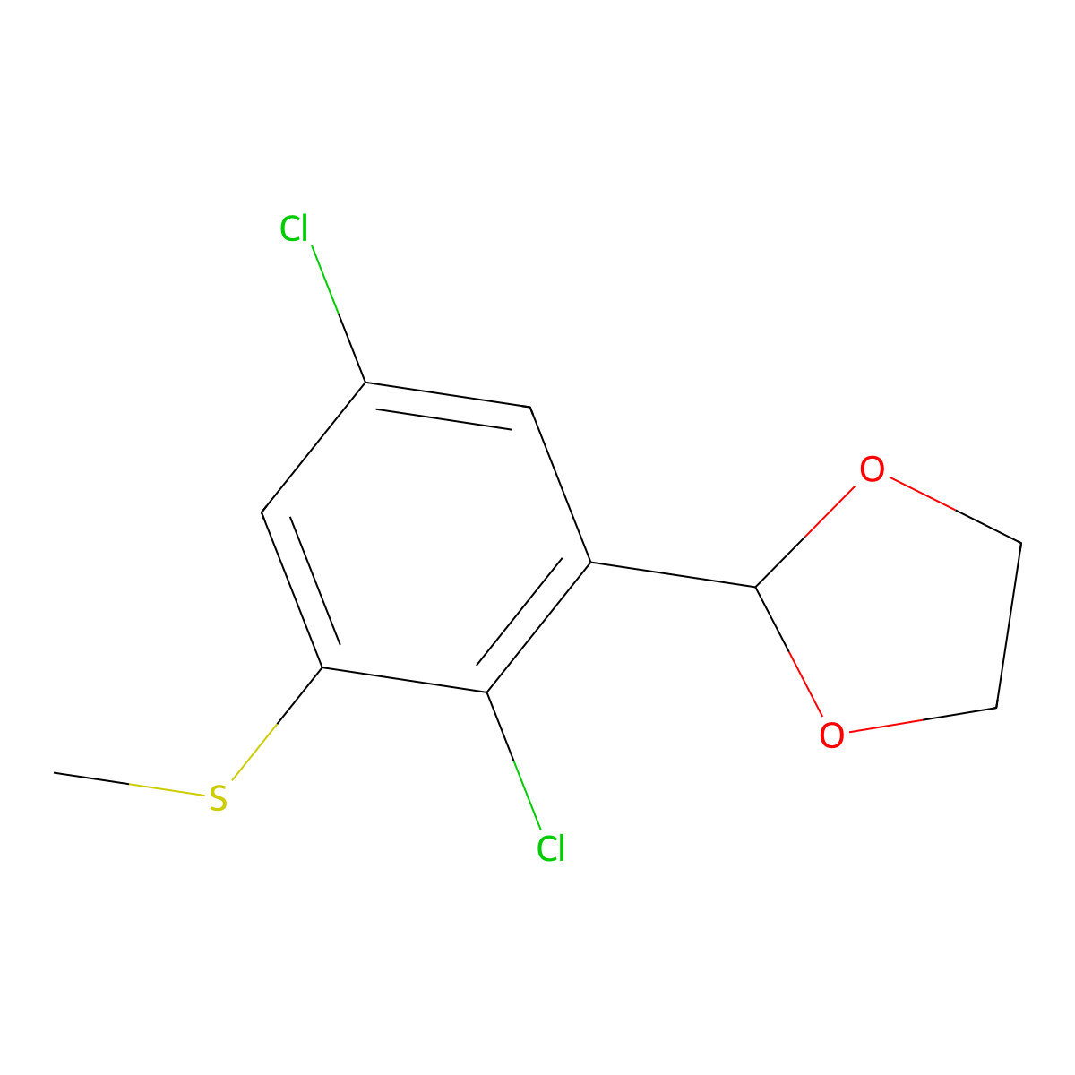 2-(2,5-Dichloro-3-(methylthio)phenyl)-1,3-dioxolane molecular structure, CAS 2734772-50-8