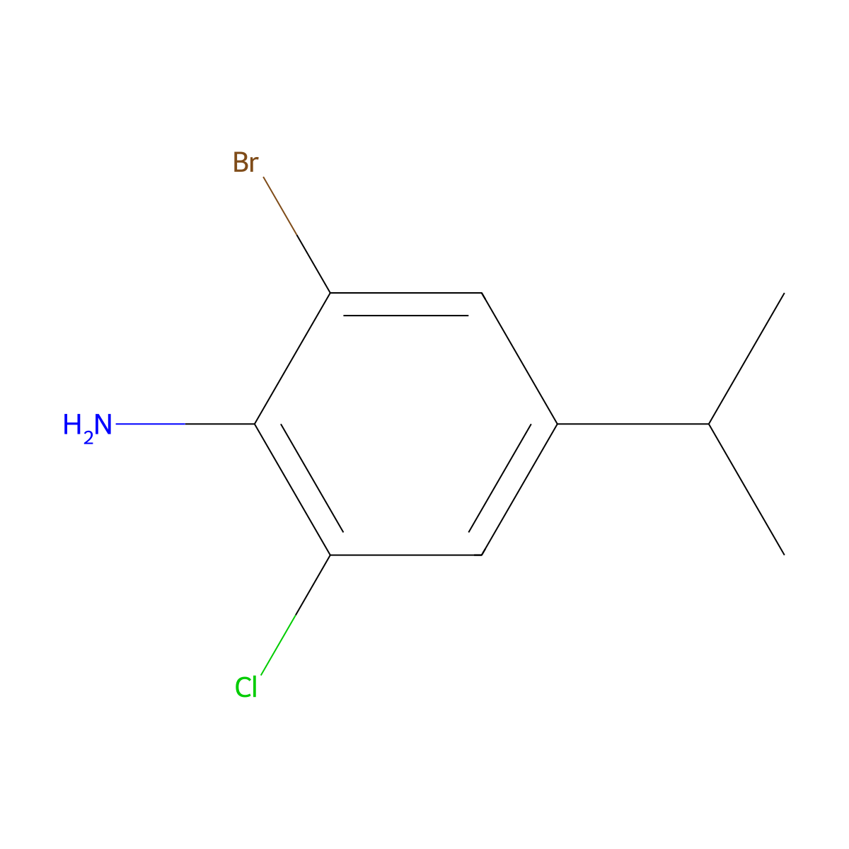 2-Bromo-6-chloro-4-isopropylaniline molecular structure, CAS 2734772-53-1