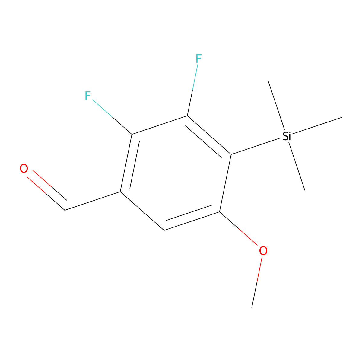 2,3-Difluoro-5-methoxy-4-(trimethylsilyl)benzaldehyde molecular structure, CAS 2734772-62-2