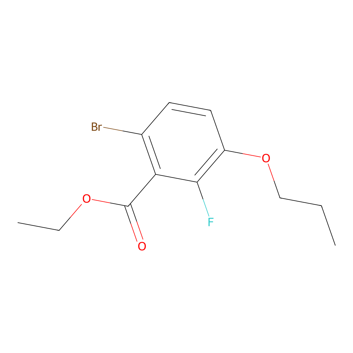 Ethyl 6-bromo-2-fluoro-3-propoxybenzoate molecular structure, CAS 2734772-63-3