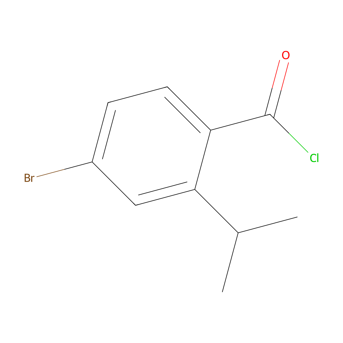 4-Bromo-2-isopropylbenzoyl chloride molecular structure, CAS 2734772-65-5