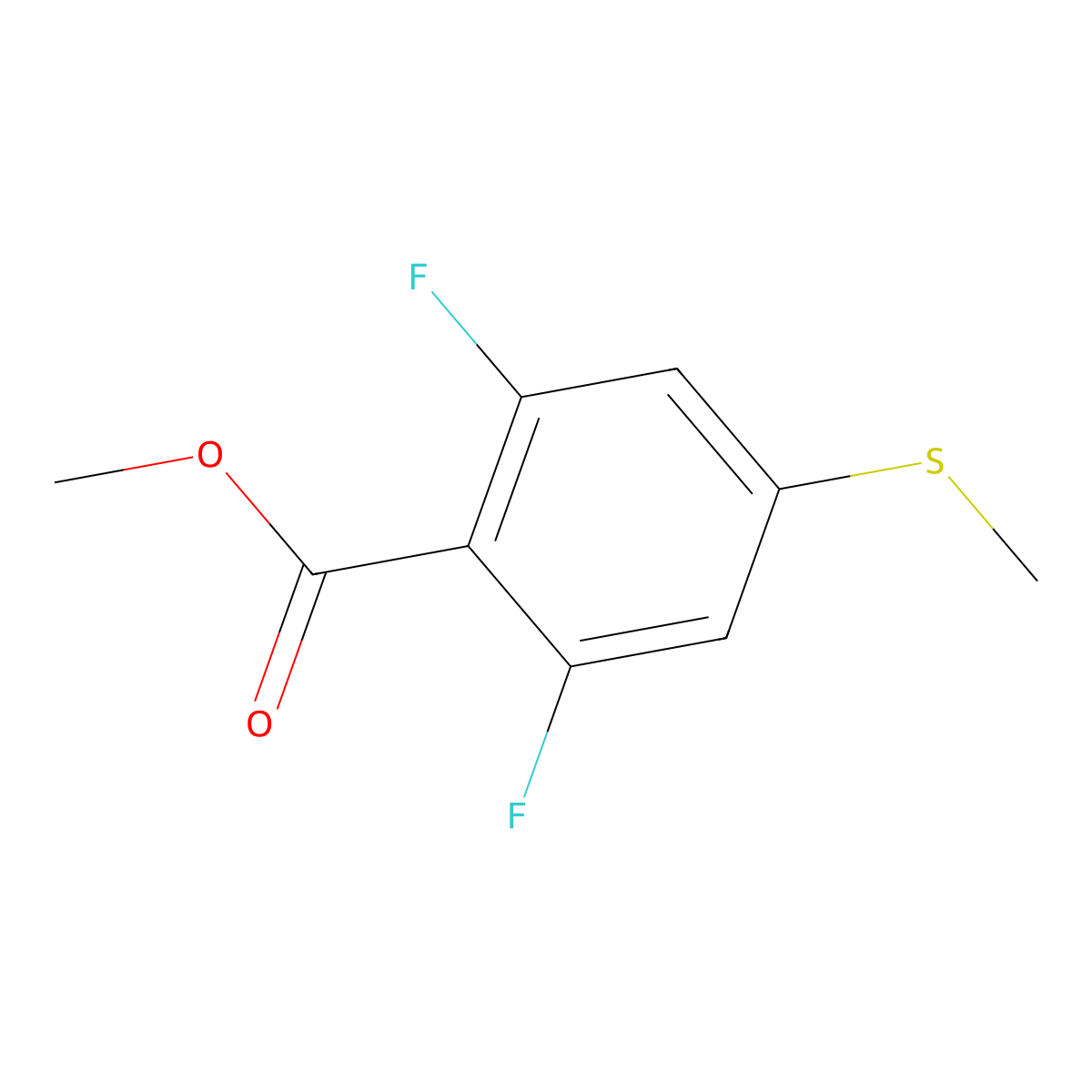 Methyl 2,6-difluoro-4-(methylthio)benzoate molecular structure, CAS 2734772-68-8