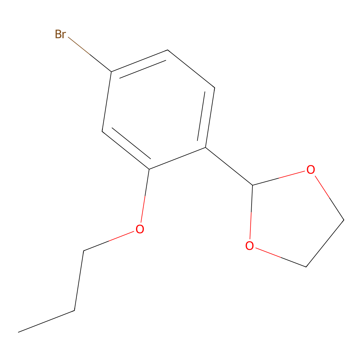 2-(4-Bromo-2-propoxyphenyl)-1,3-dioxolane molecular structure, CAS 2734772-69-9