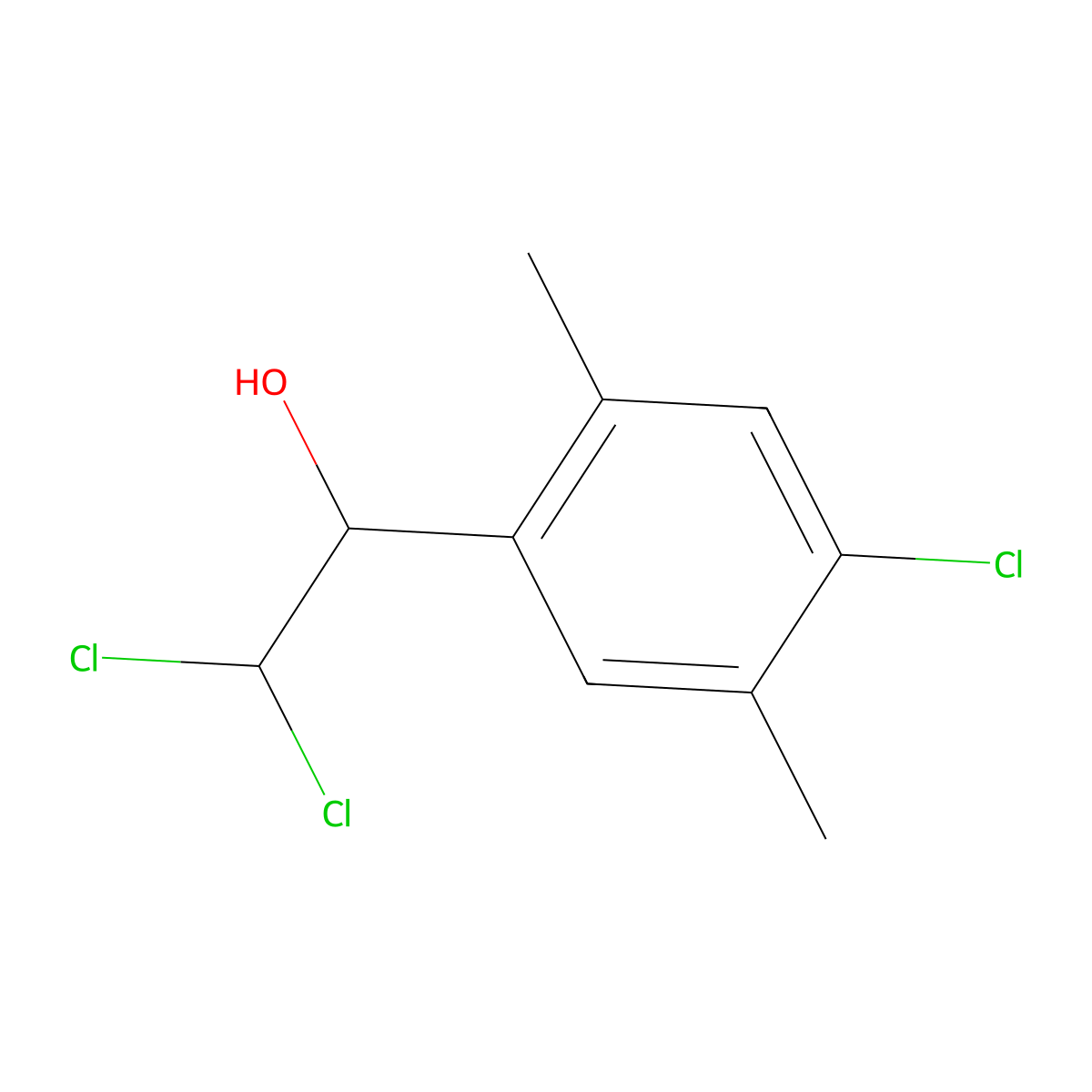 2,2-Dichloro-1-(4-chloro-2,5-dimethylphenyl)ethanol molecular structure, CAS 2734772-74-6