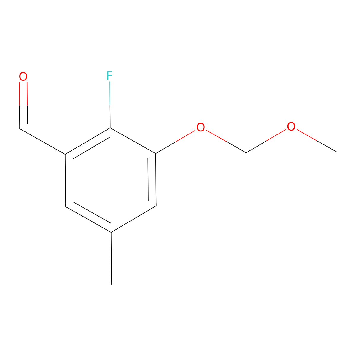 2-Fluoro-3-(methoxymethoxy)-5-methylbenzaldehyde molecular structure, CAS 2734772-76-8