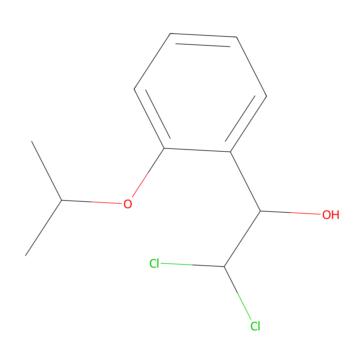 2,2-Dichloro-1-(2-isopropoxyphenyl)ethanol molecular structure, CAS 2734772-77-9