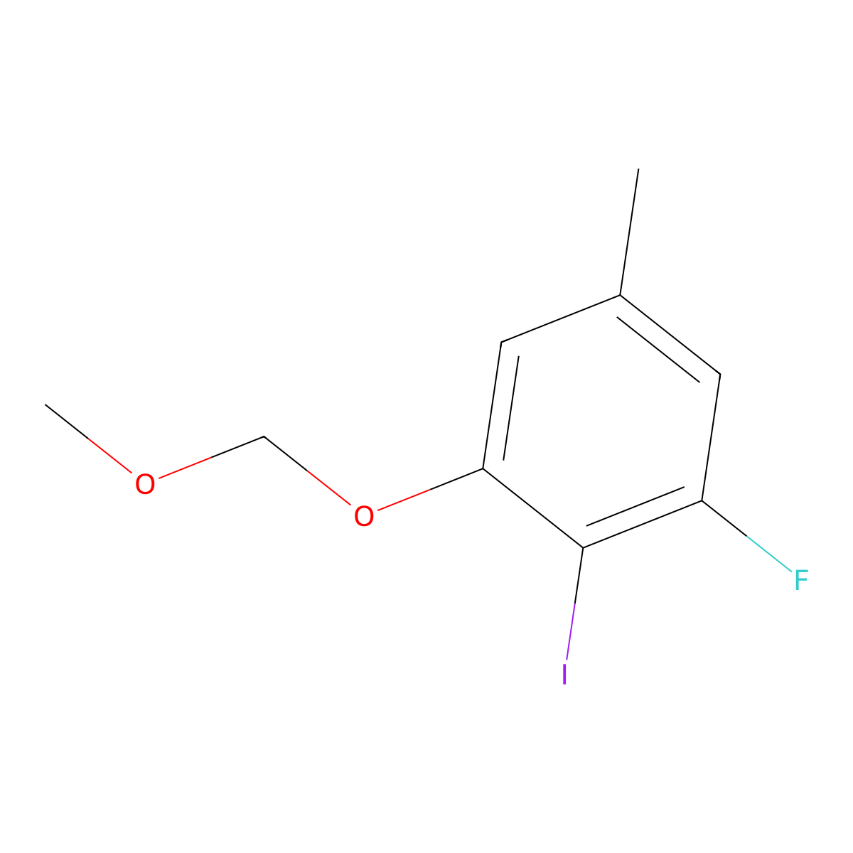 1-Fluoro-2-iodo-3-(methoxymethoxy)-5-methylbenzene molecular structure, CAS 2734772-79-1