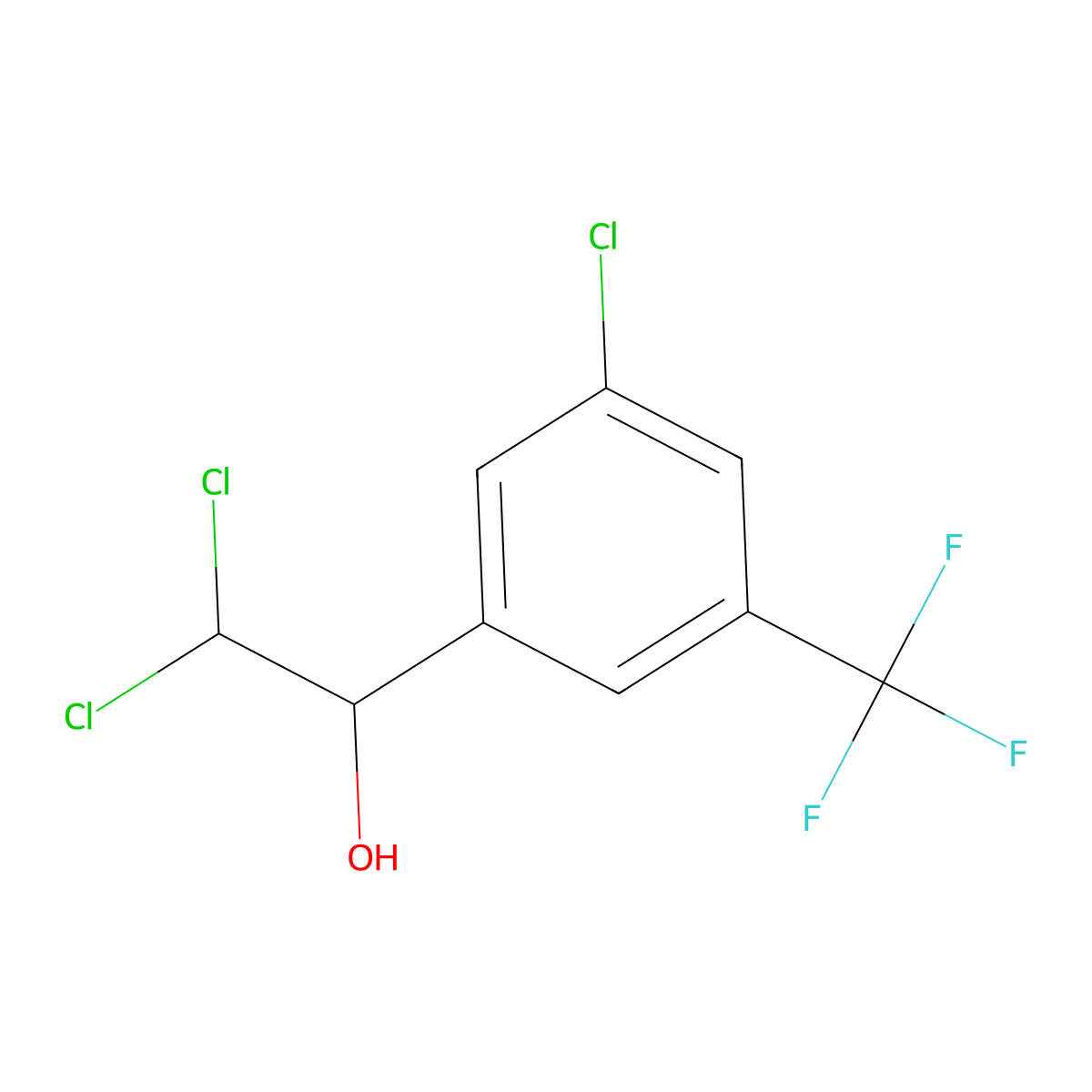 2,2-Dichloro-1-(3-chloro-5-(trifluoromethyl)phenyl)ethanol molecular structure, CAS 2734772-85-9