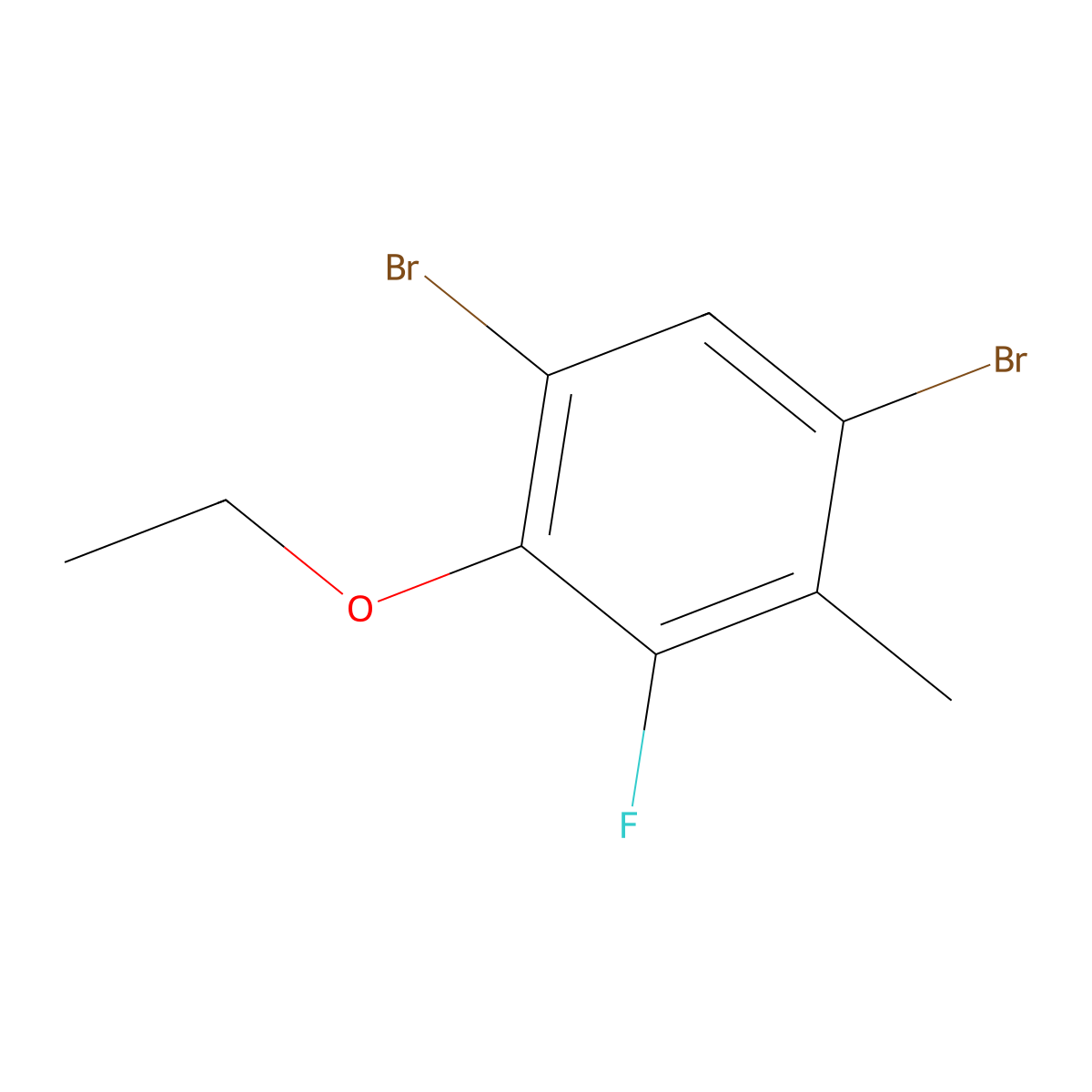 1,5-Dibromo-2-ethoxy-3-fluoro-4-methylbenzene molecular structure, CAS 2734772-87-1