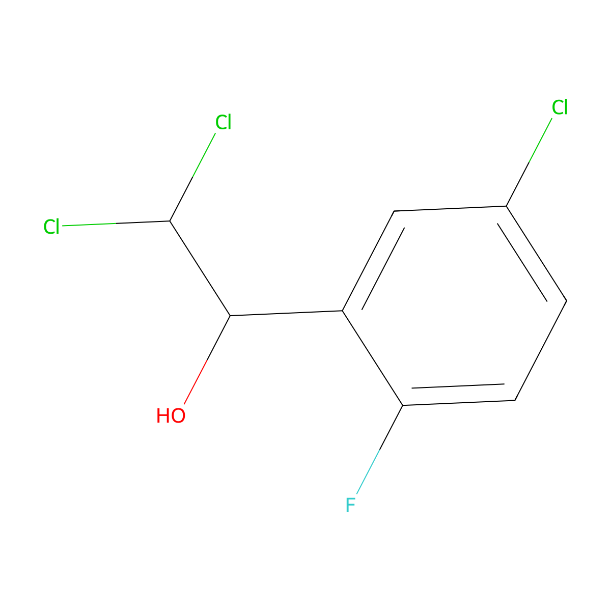 2,2-Dichloro-1-(5-chloro-2-fluorophenyl)ethanol molecular structure, CAS 2734772-90-6