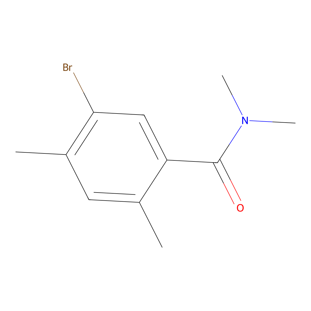 5-Bromo-N,N,2,4-tetramethylbenzamide molecular structure, CAS 2734772-91-7