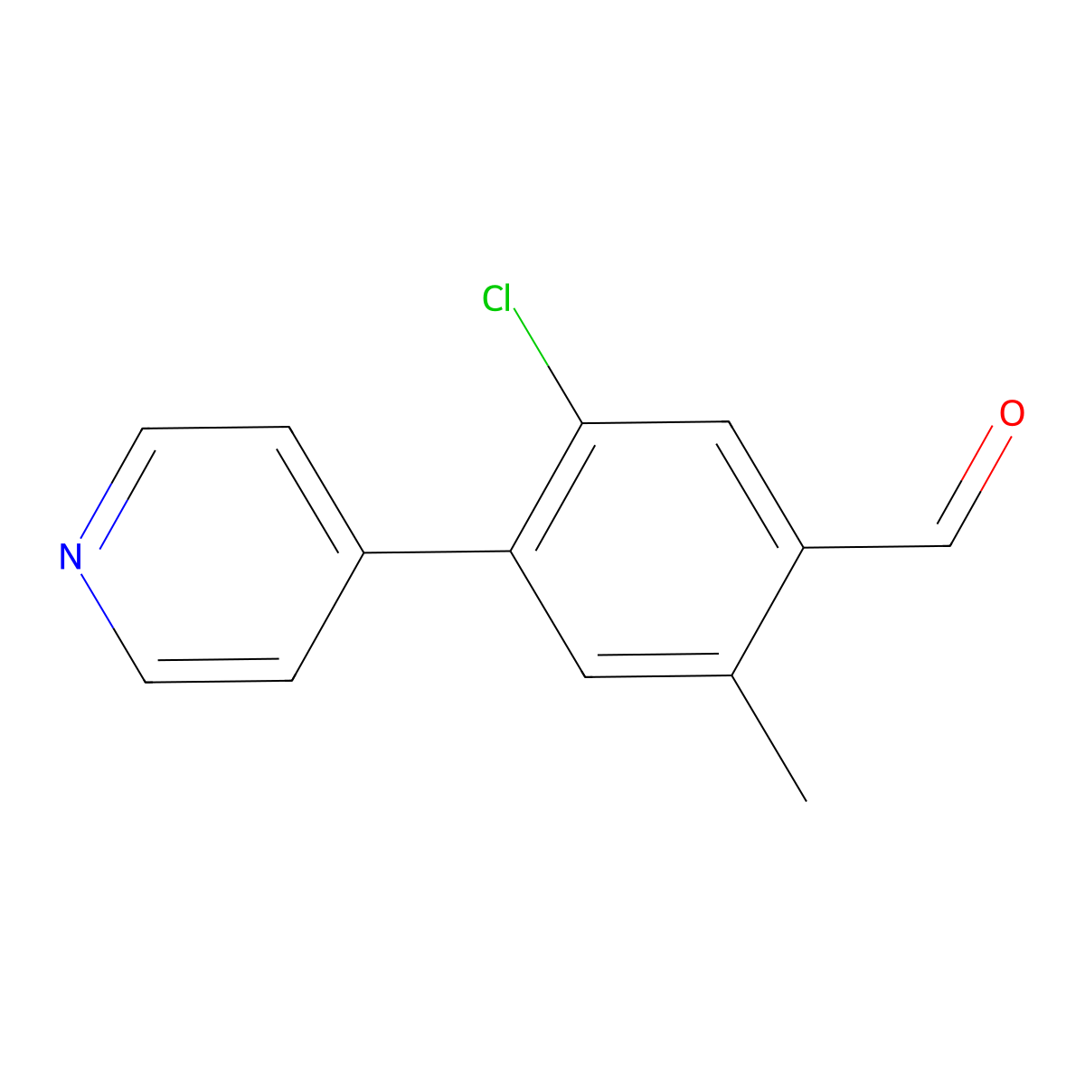 5-Chloro-2-methyl-4-(pyridin-4-yl)benzaldehyde molecular structure, CAS 2734772-95-1