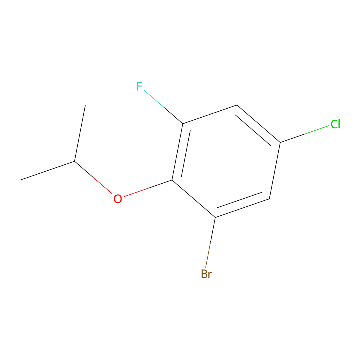 1-Bromo-5-chloro-3-fluoro-2-isopropoxybenzene molecular structure, CAS 2734772-97-3
