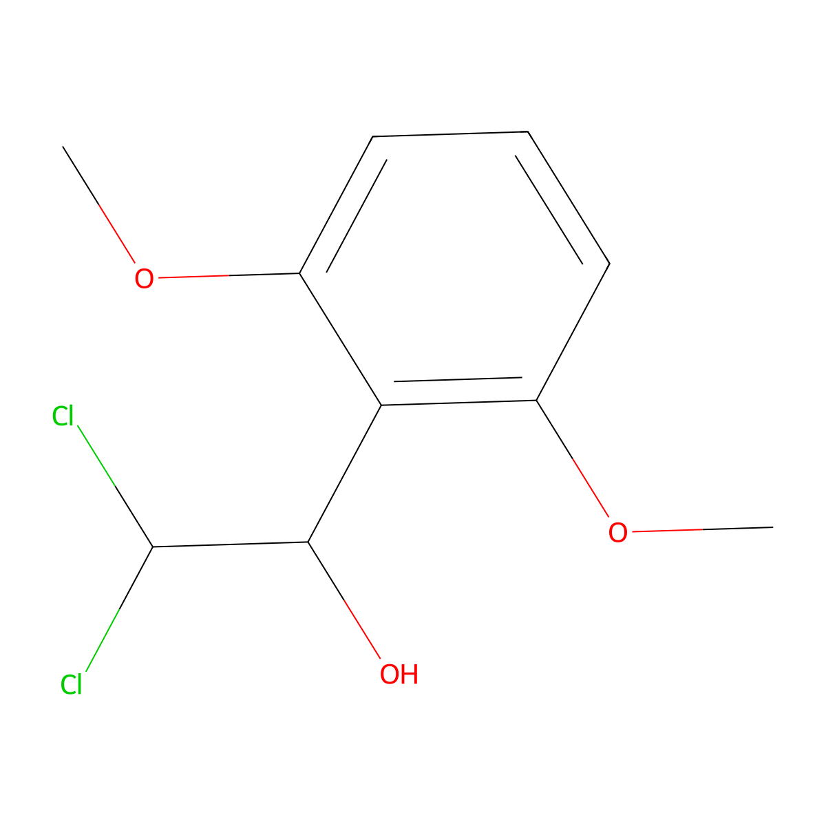 2,2-Dichloro-1-(2,6-dimethoxyphenyl)ethanol molecular structure, CAS 2734773-02-3