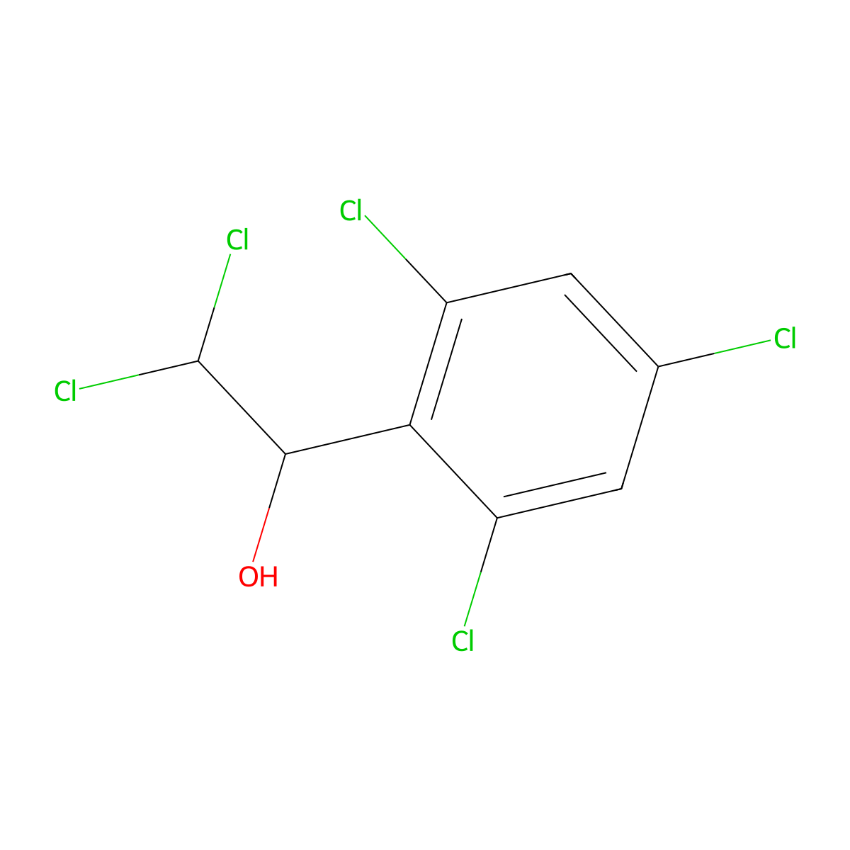 2,2-Dichloro-1-(2,4,6-trichlorophenyl)ethanol molecular structure, CAS 2734773-03-4