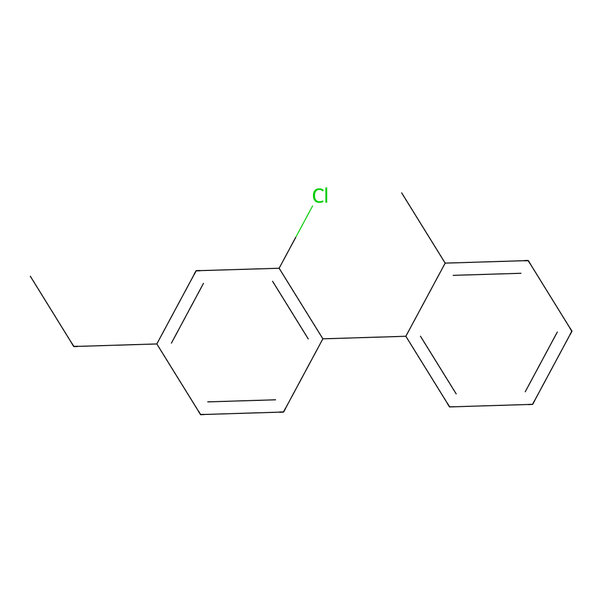 2-Chloro-4-ethyl-2'-methyl-1,1'-biphenyl molecular structure, CAS 2734773-08-9