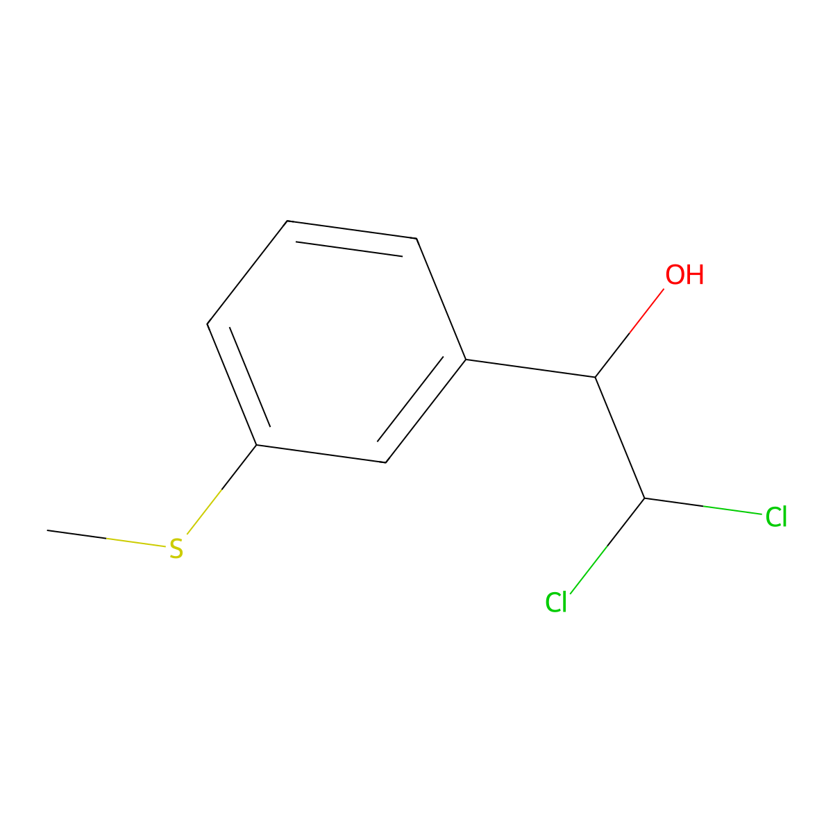 2,2-Dichloro-1-(3-(methylthio)phenyl)ethanol molecular structure, CAS 2734773-11-4