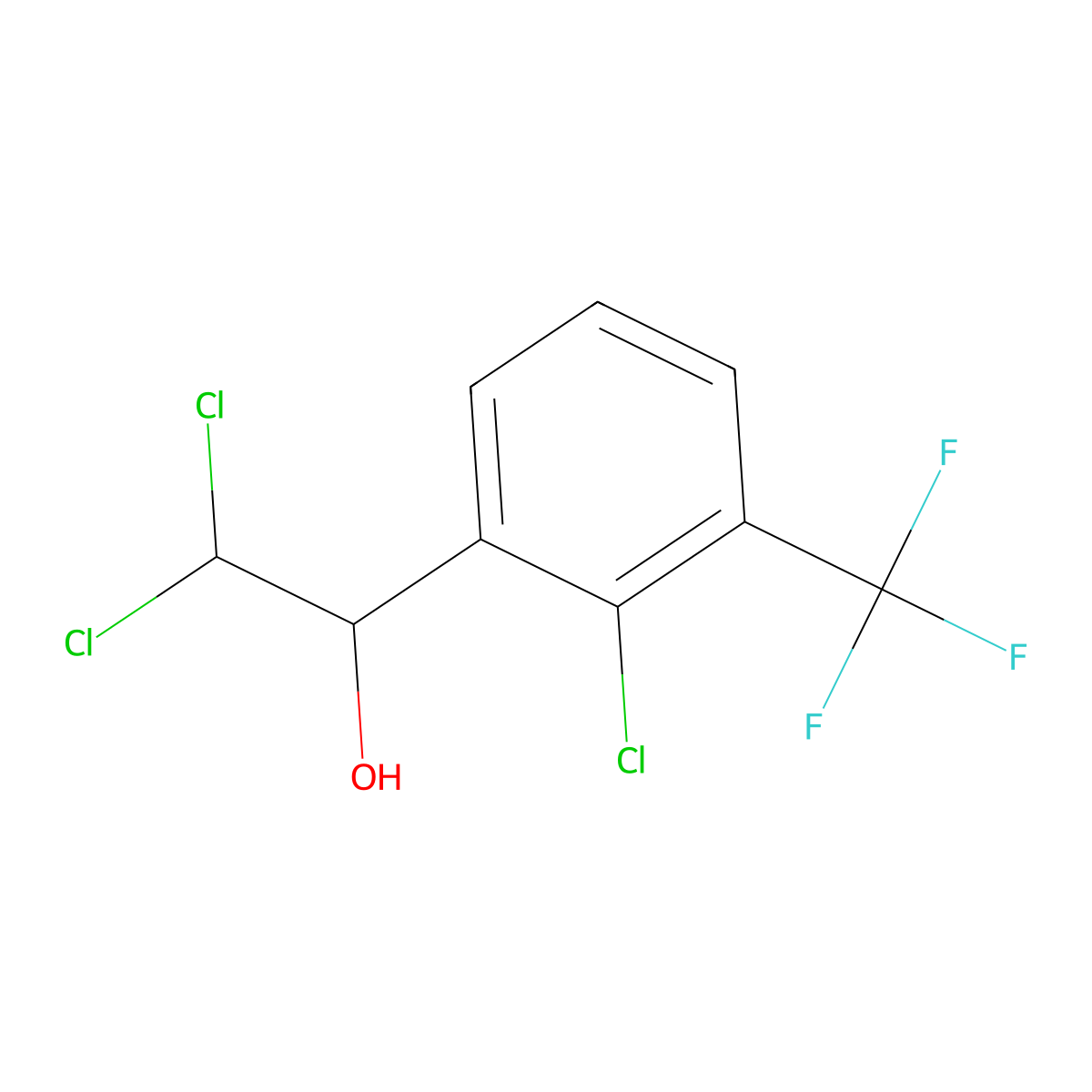 2,2-Dichloro-1-(2-chloro-3-(trifluoromethyl)phenyl)ethanol molecular structure, CAS 2734773-12-5