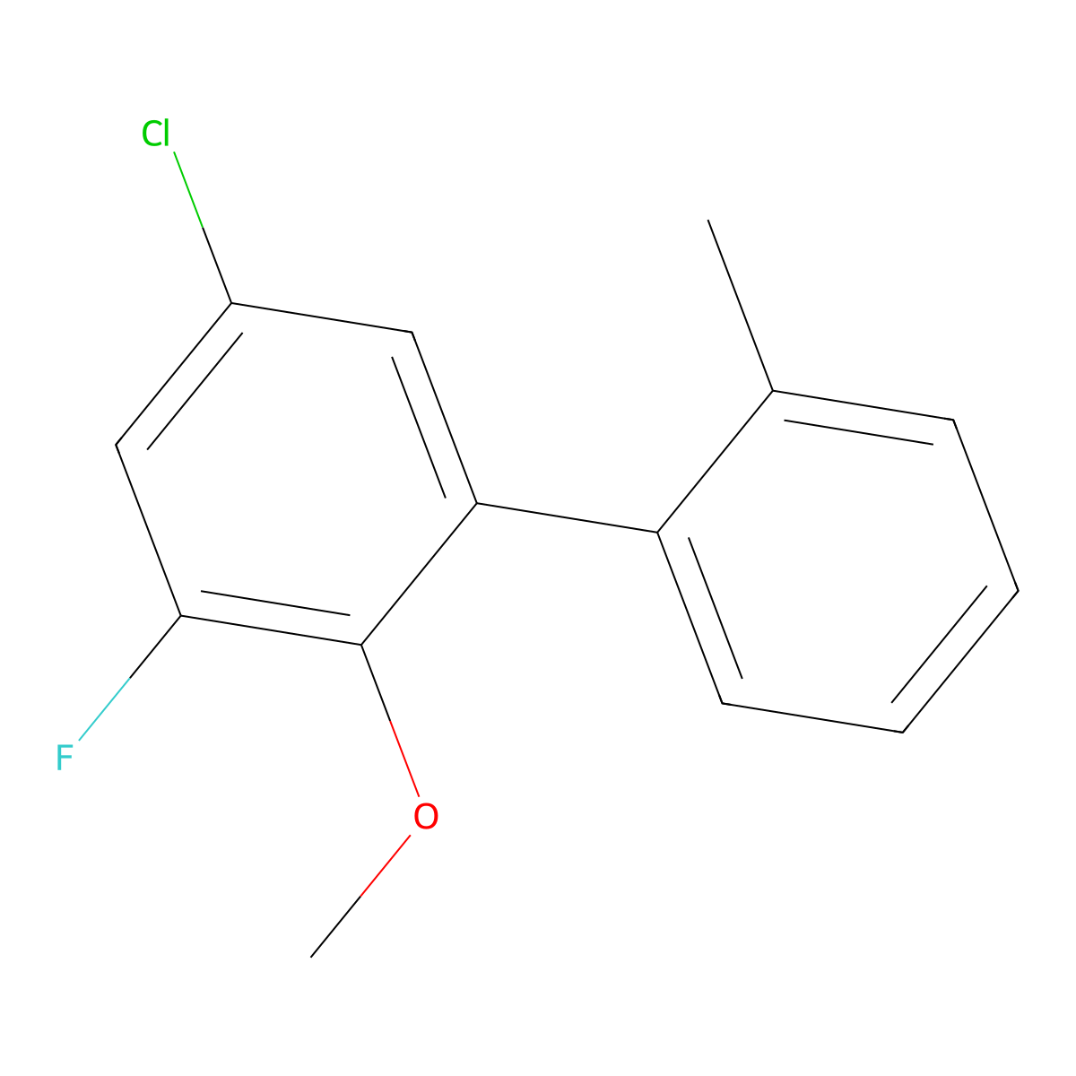 5-Chloro-3-fluoro-2-methoxy-2'-methyl-1,1'-biphenyl molecular structure, CAS 2734773-18-1