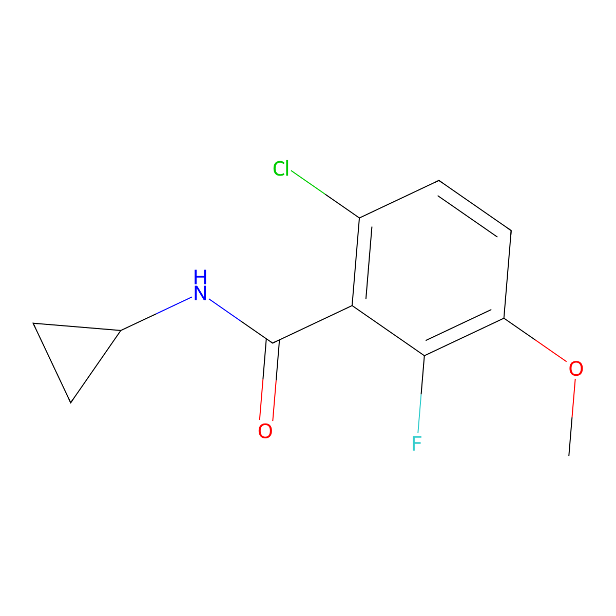 6-Chloro-N-cyclopropyl-2-fluoro-3-methoxybenzamide molecular structure, CAS 2734773-19-2