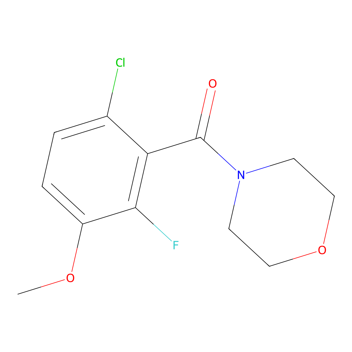 (6-Chloro-2-fluoro-3-methoxyphenyl)(morpholino)methanone molecular structure, CAS 2734773-21-6
