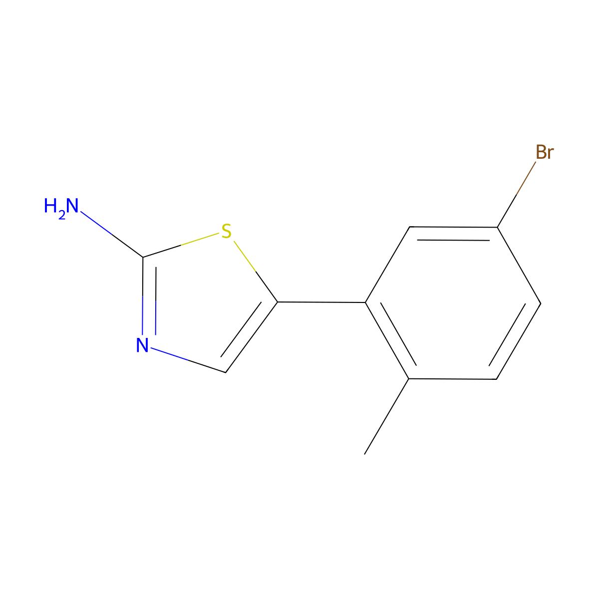 5-(5-Bromo-2-methylphenyl)thiazol-2-amine molecular structure, CAS 2734773-22-7