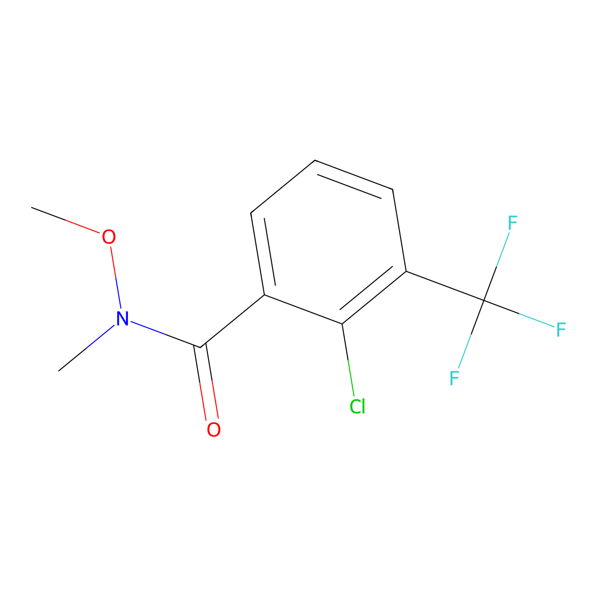 2-Chloro-N-methoxy-N-methyl-3-(trifluoromethyl)benzamide molecular structure, CAS 2734773-24-9