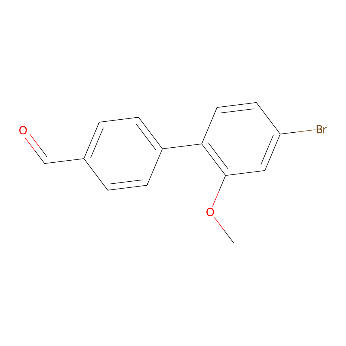 4'-Bromo-2'-methoxy-[1,1'-biphenyl]-4-carbaldehyde molecular structure, CAS 2734773-30-7