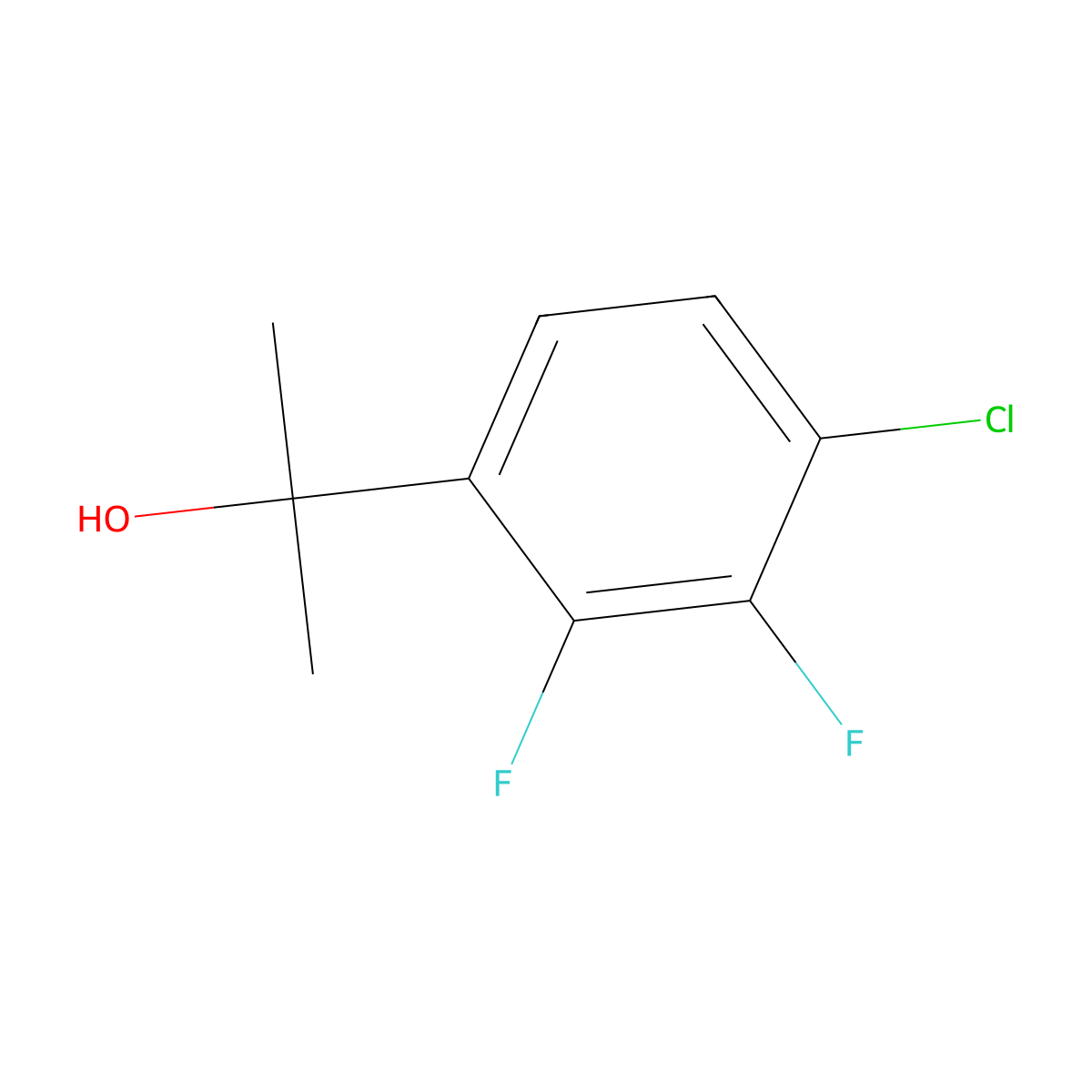 2-(4-Chloro-2,3-difluorophenyl)propan-2-ol molecular structure, CAS 2734773-36-3