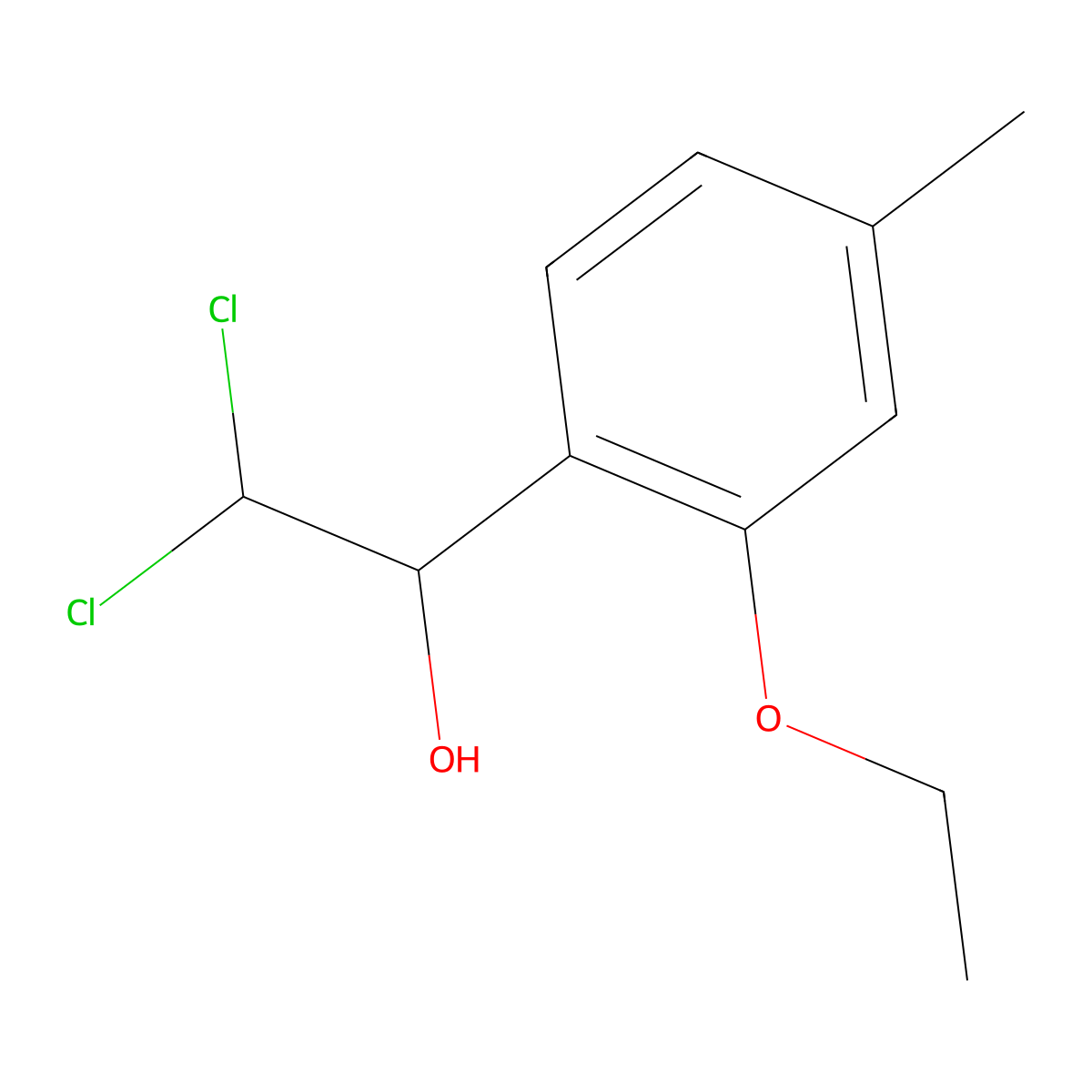 2,2-Dichloro-1-(2-ethoxy-4-methylphenyl)ethanol molecular structure, CAS 2734773-42-1