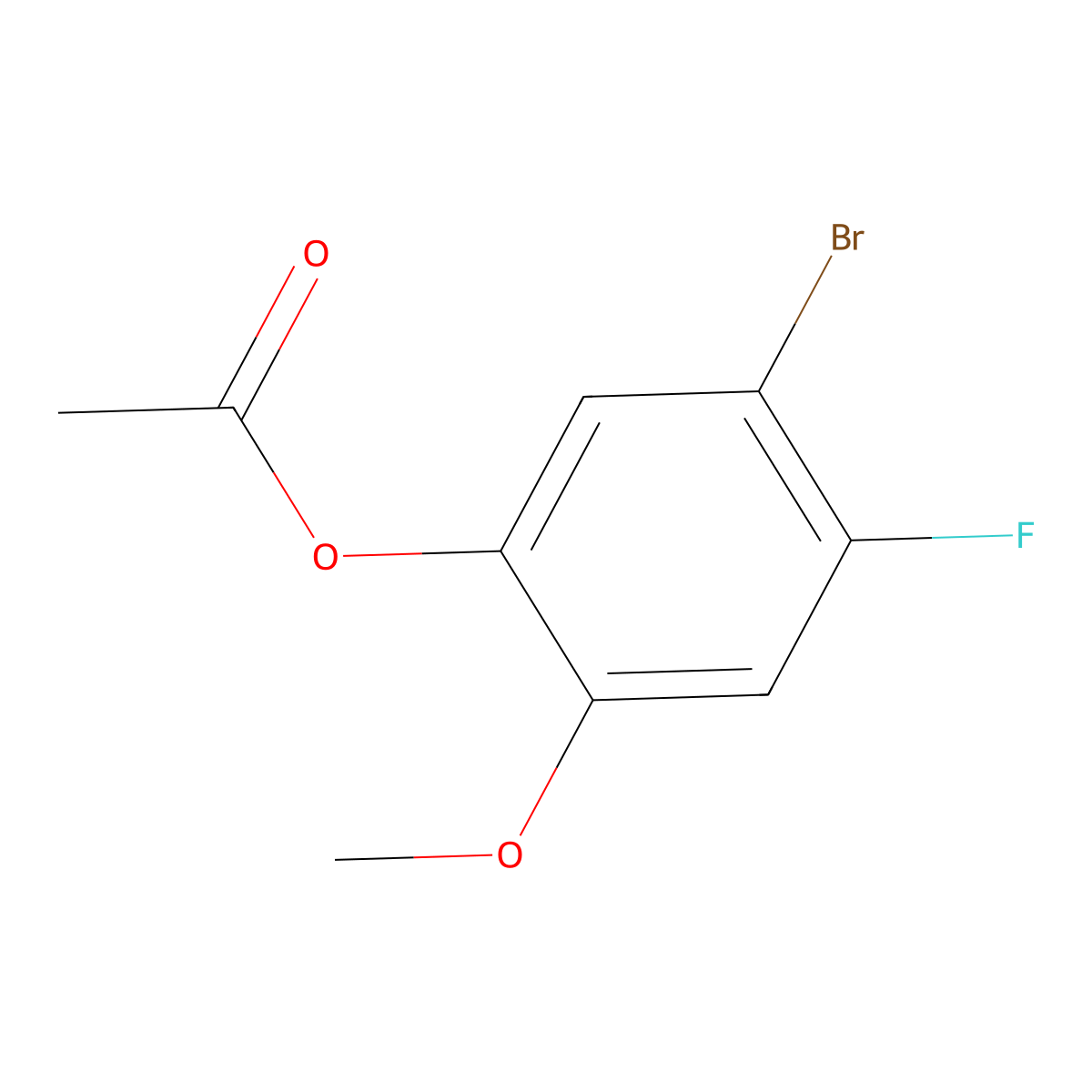 5-Bromo-4-fluoro-2-methoxyphenyl acetate molecular structure, CAS 2734773-44-3