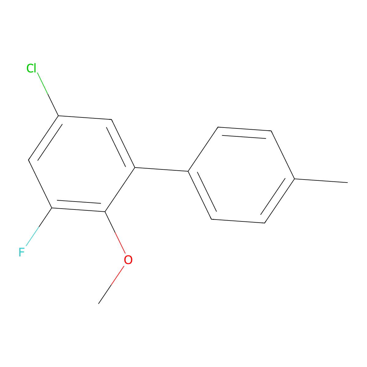 5-Chloro-3-fluoro-2-methoxy-4'-methyl-1,1'-biphenyl molecular structure, CAS 2734773-53-4