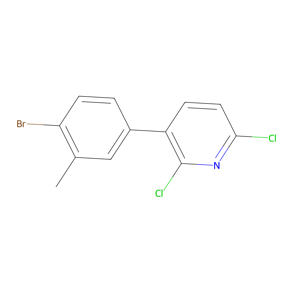 3-(4-Bromo-3-methylphenyl)-2,6-dichloropyridine molecular structure, CAS 2734773-55-6