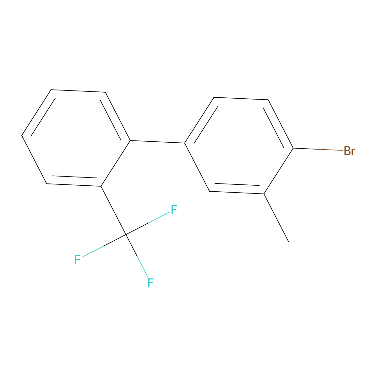 4'-Bromo-3'-methyl-2-(trifluoromethyl)-1,1'-biphenyl molecular structure, CAS 2734773-56-7