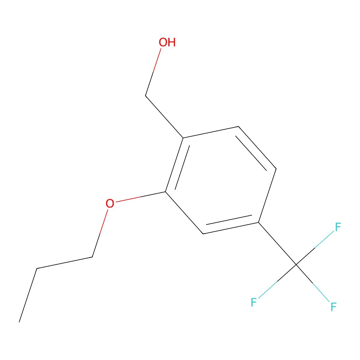 (2-Propoxy-4-(trifluoromethyl)phenyl)methanol molecular structure, CAS 2734773-61-4