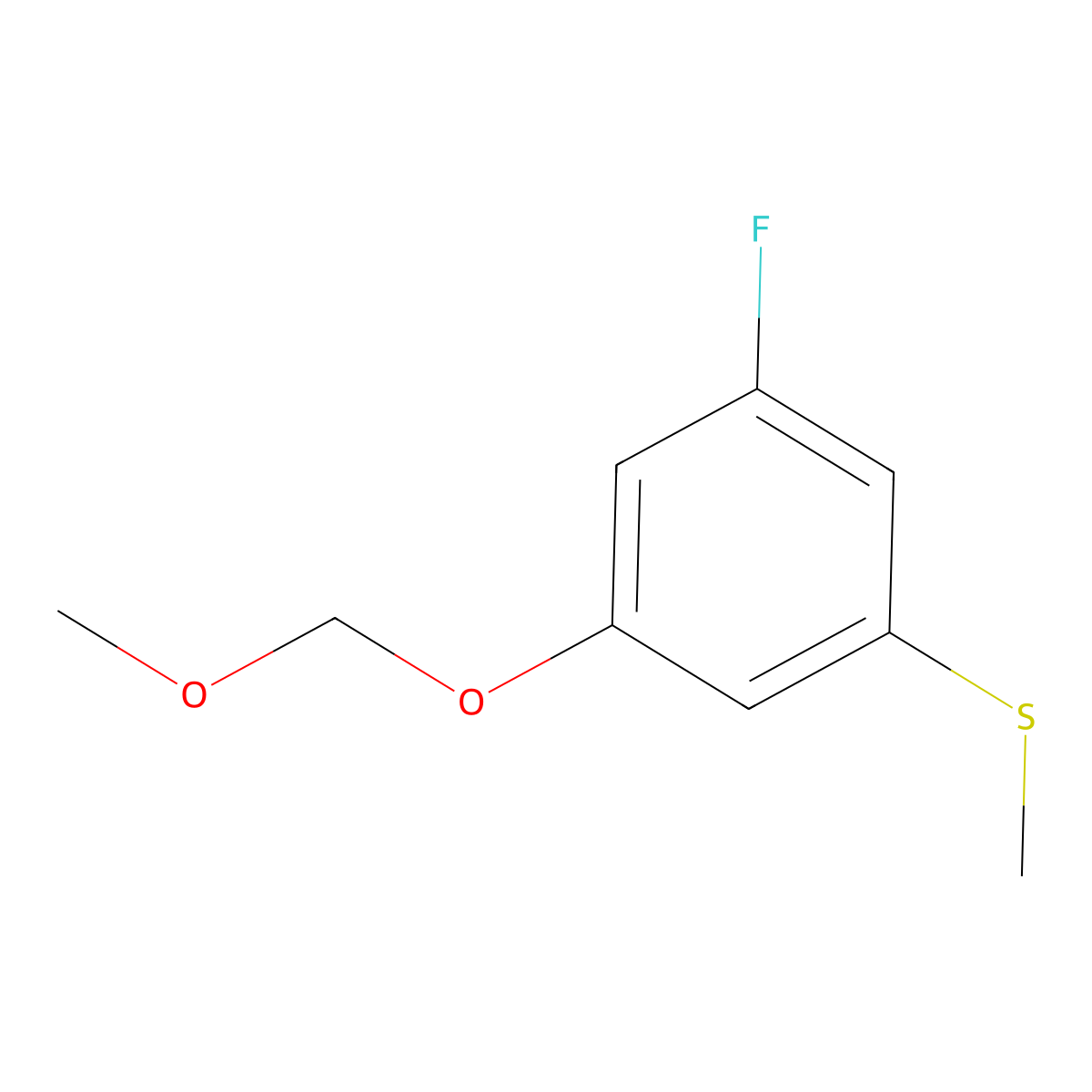 (3-Fluoro-5-(methoxymethoxy)phenyl)(methyl)sulfane molecular structure, CAS 2734773-62-5