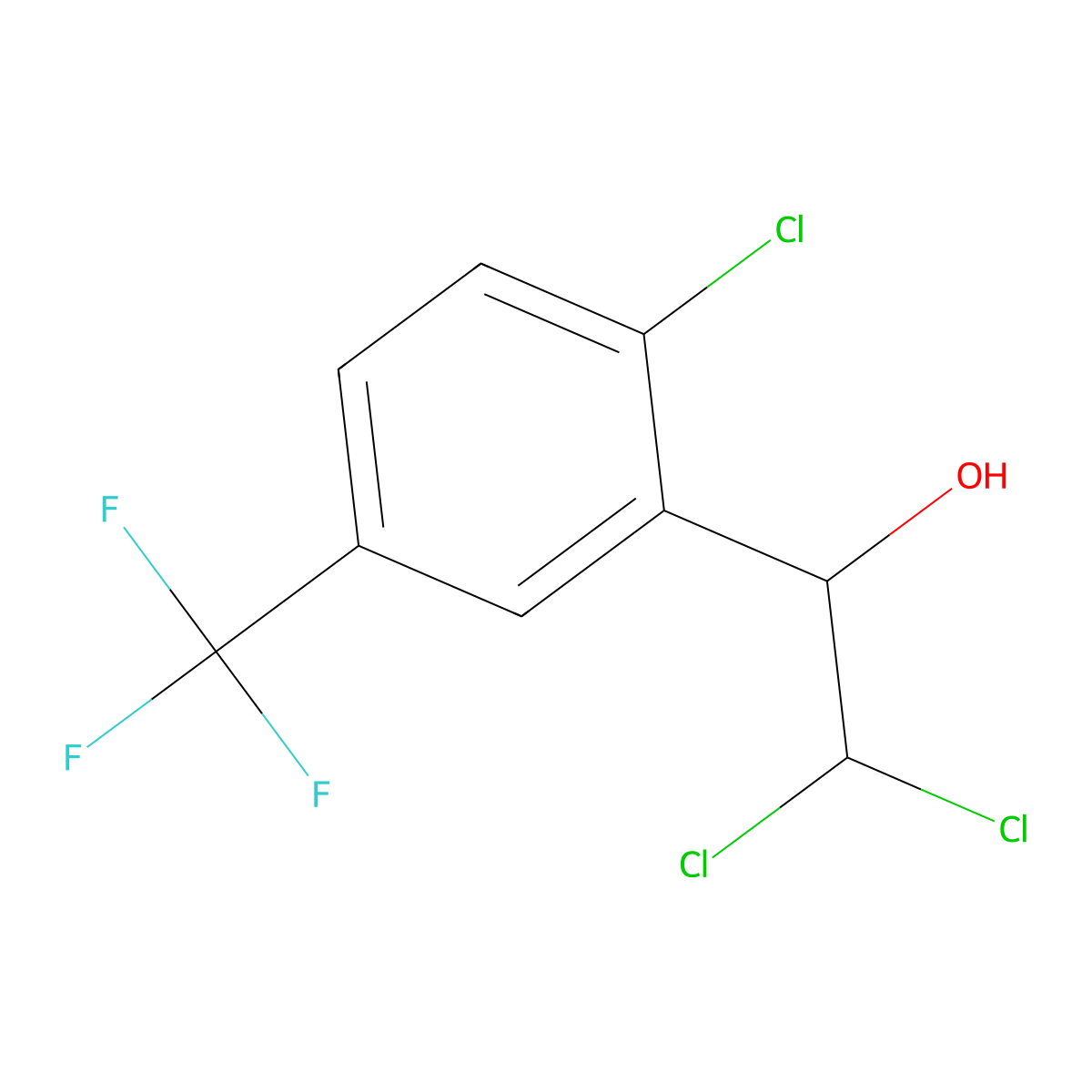 2,2-Dichloro-1-(2-chloro-5-(trifluoromethyl)phenyl)ethanol molecular structure, CAS 2734773-64-7