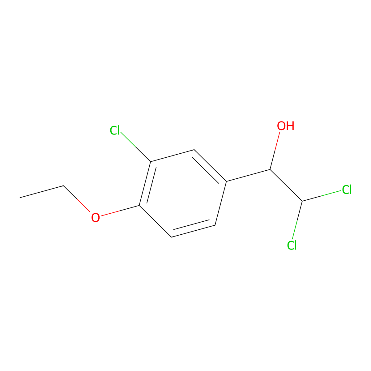 2,2-Dichloro-1-(3-chloro-4-ethoxyphenyl)ethanol molecular structure, CAS 2734773-73-8
