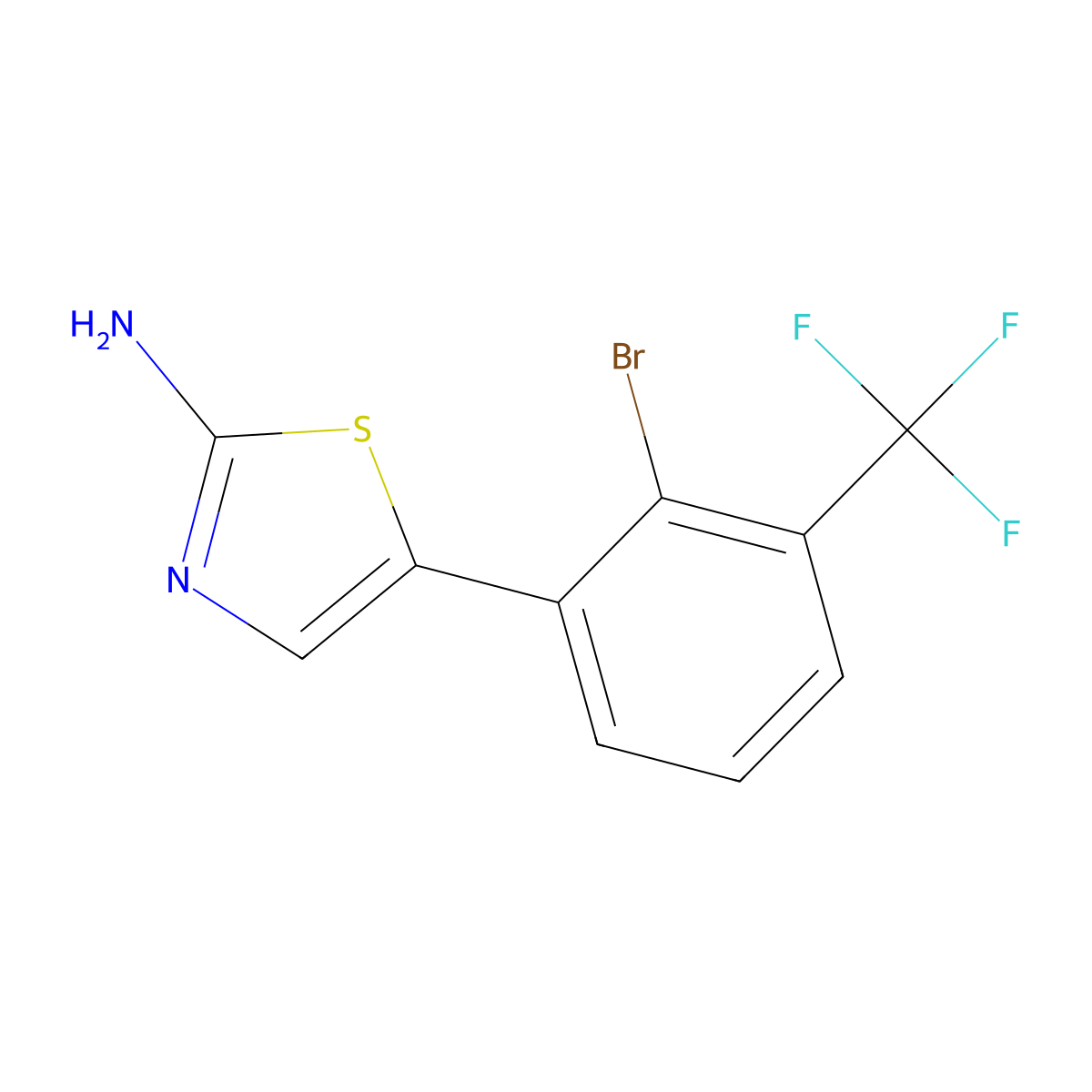 5-(2-Bromo-3-(trifluoromethyl)phenyl)thiazol-2-amine molecular structure, CAS 2734773-77-2