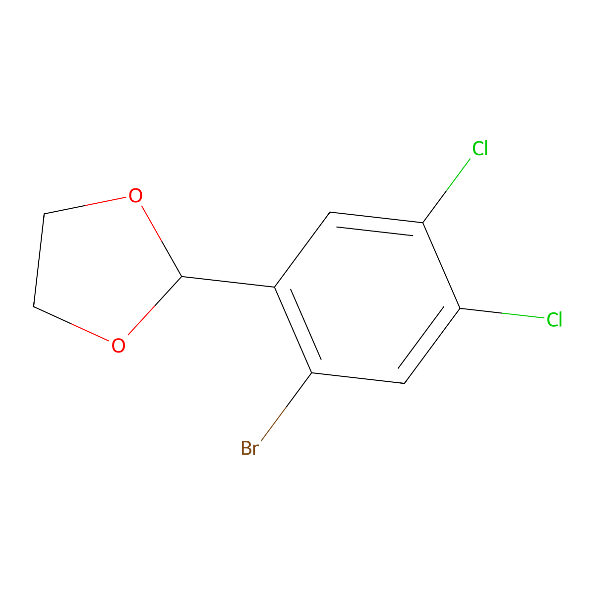 2-(2-Bromo-4,5-dichlorophenyl)-1,3-dioxolane molecular structure, CAS 2734773-83-0