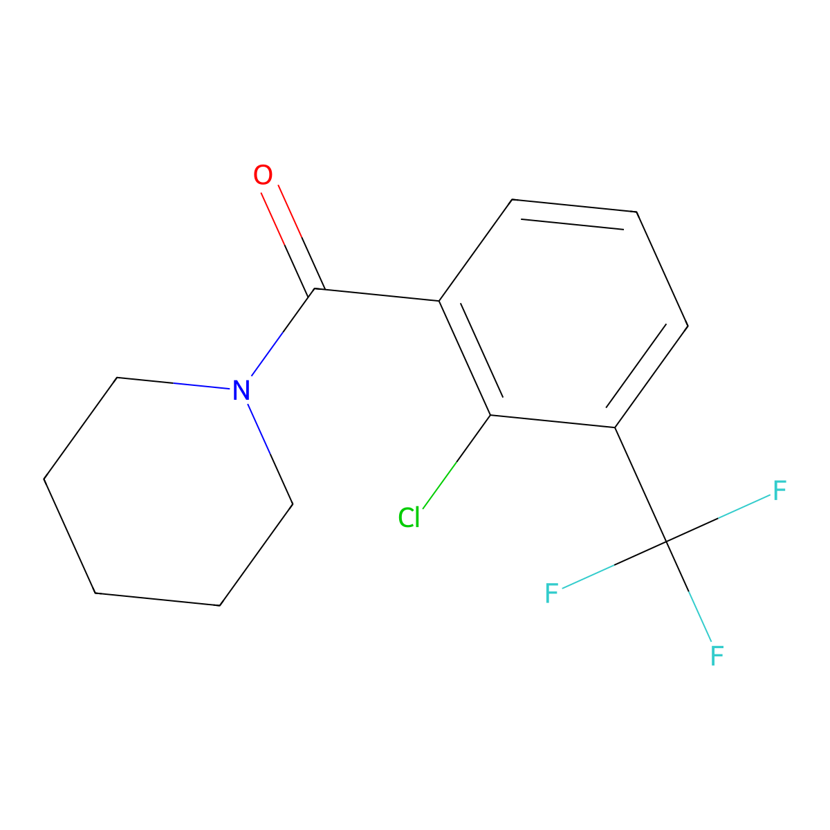 (2-Chloro-3-(trifluoromethyl)phenyl)(piperidin-1-yl)methanone molecular structure, CAS 2734773-89-6