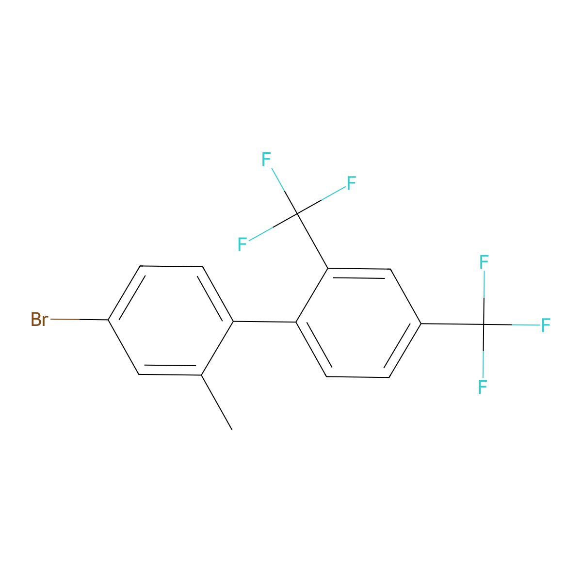4-Bromo-2-methyl-2',4'-bis(trifluoromethyl)-1,1'-biphenyl molecular structure, CAS 2734773-90-9
