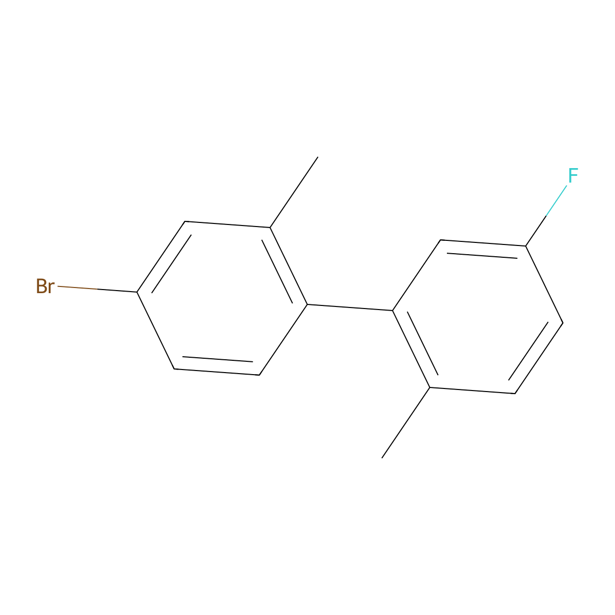 4-Bromo-5'-fluoro-2,2'-dimethyl-1,1'-biphenyl molecular structure, CAS 2734773-94-3