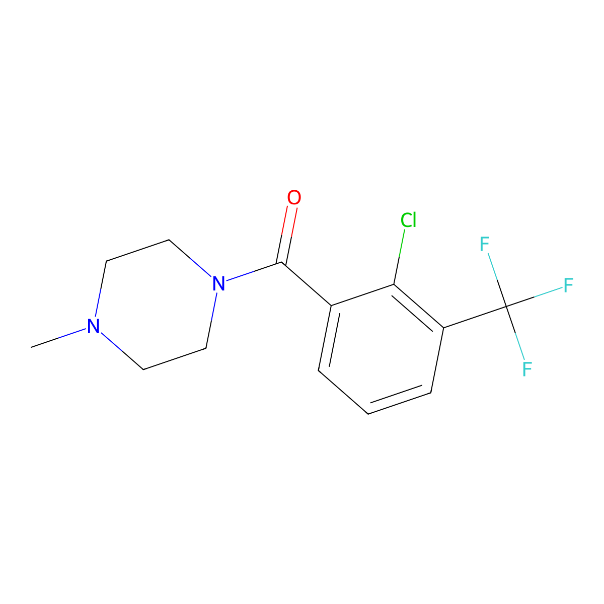 (2-Chloro-3-(trifluoromethyl)phenyl)(4-methylpiperazin-1-yl)methanone molecular structure, CAS 2734773-97-6