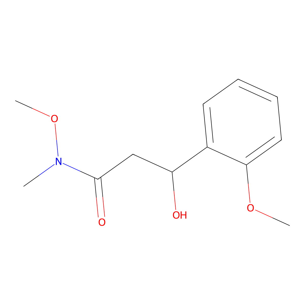 3-Hydroxy-N-methoxy-3-(2-methoxyphenyl)-N-methylpropanamide molecular structure, CAS 2734774-08-2