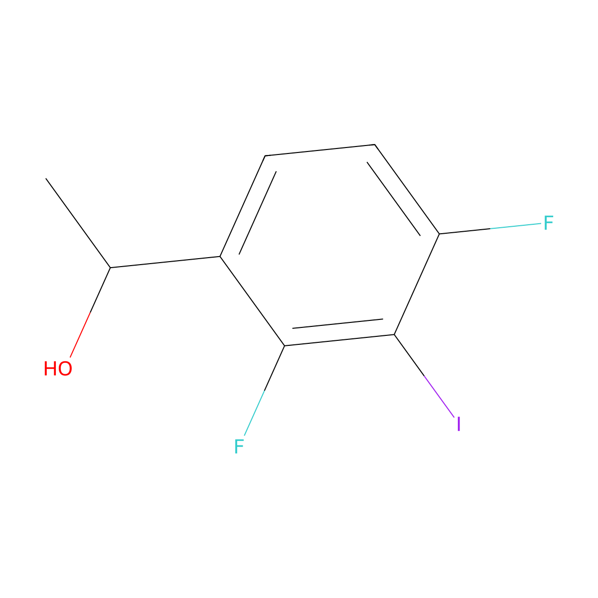 1-(2,4-Difluoro-3-iodophenyl)ethanol molecular structure, CAS 2734774-12-8