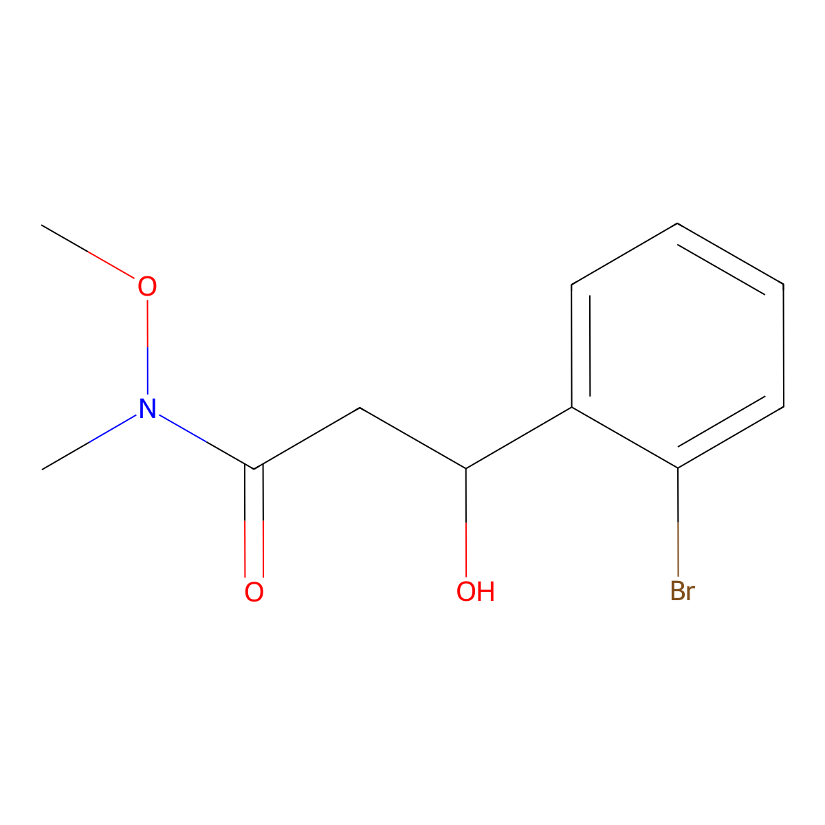 3-(2-Bromophenyl)-3-hydroxy-N-methoxy-N-methylpropanamide molecular structure, CAS 2734774-14-0