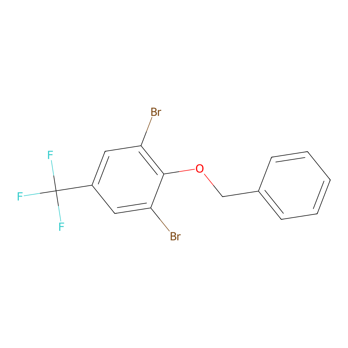 2-(Benzyloxy)-1,3-dibromo-5-(trifluoromethyl)benzene molecular structure, CAS 2734774-20-8